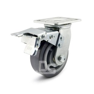 DS40 Series Plastic Core TPE Rubber Tread Swivel With Dual Lock Brake Caster